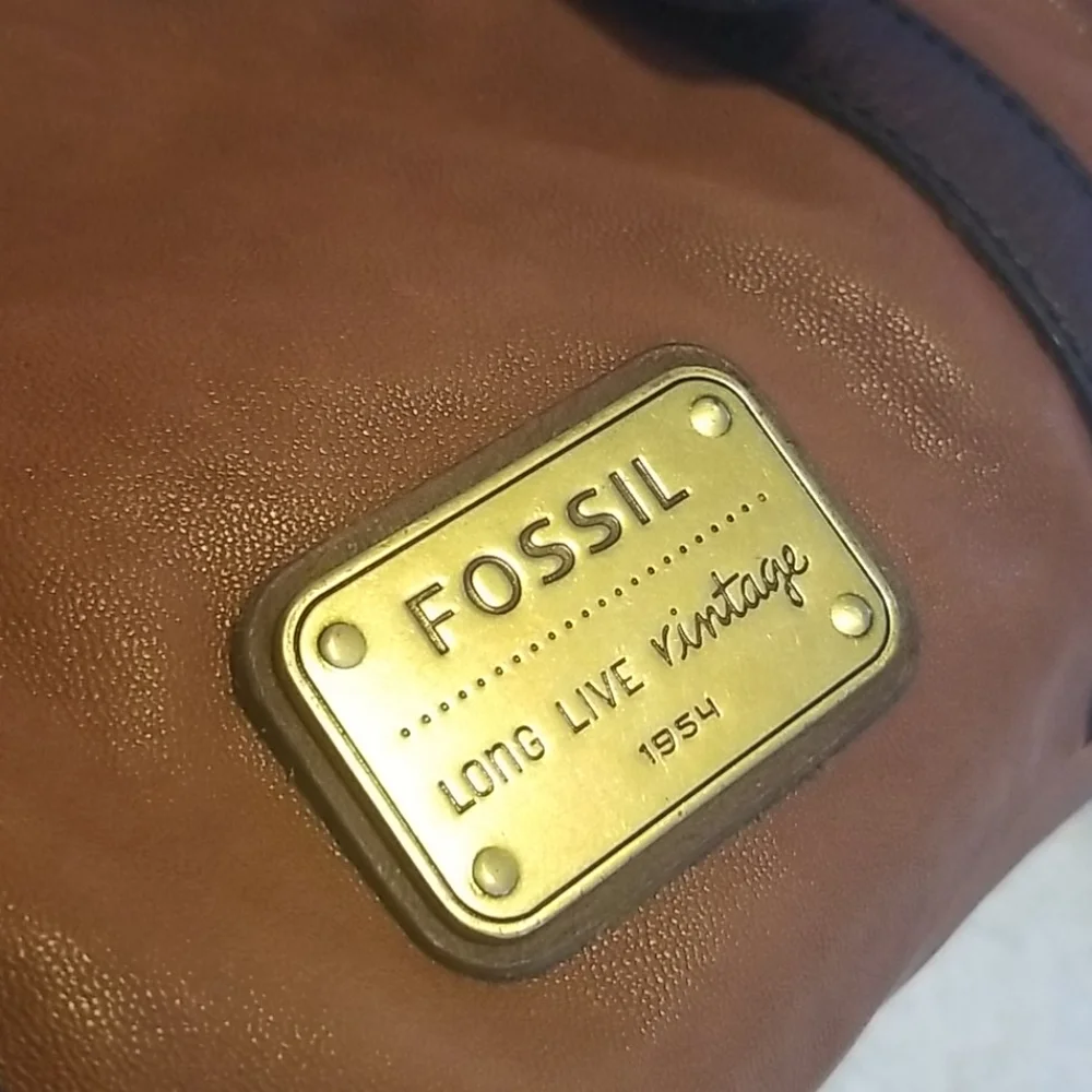 RARE Fossil Emory Satchel Vintage 90s Leather Bag June2011 ZB4870